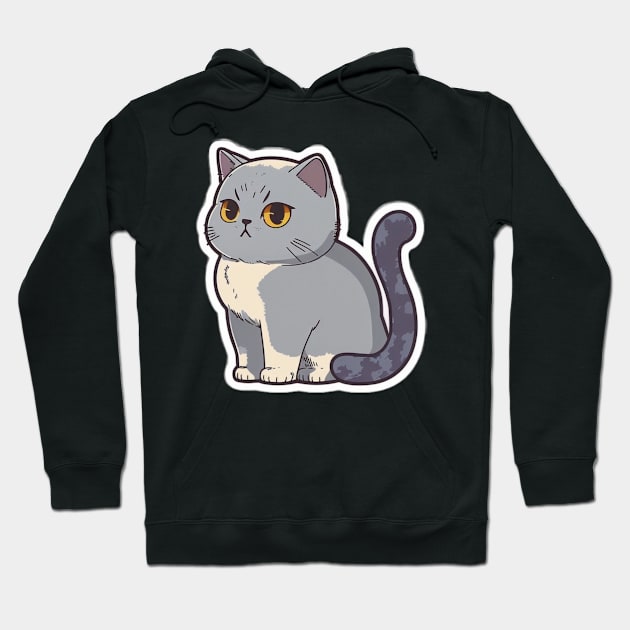 Charming British Short Hair Cat Sticker Hoodie by cptpuggles